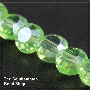 Chinese 6mm Coin Crystals - Peridot AB